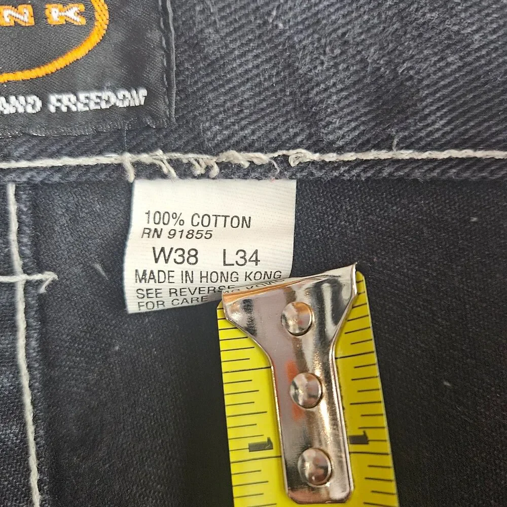 VTG 90s On the Brink Wide Leg Loose Fit Black Jeans Men's 36X30 Big Pockets